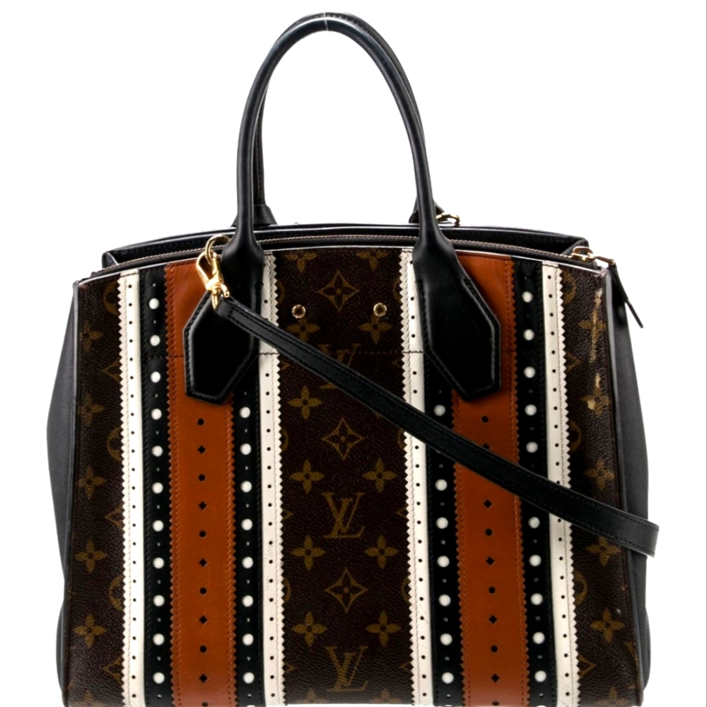 Louis Vuitton City Steamer Handbag Ltd Edition Brogue Monogram Canvas MM…